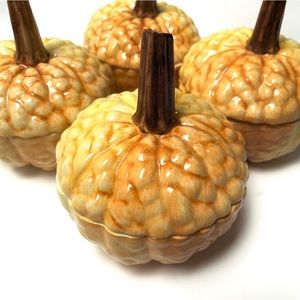 4 Vintage Pumpkin Squash Tureens